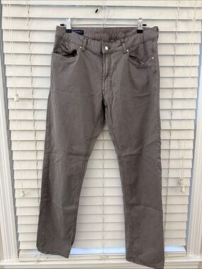 Peter Millar Taupe Straight-Leg Pants